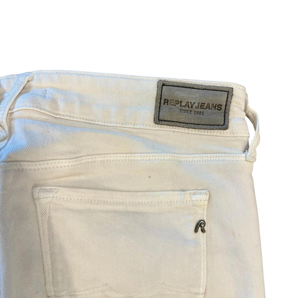 Replay 00s Indie Sleaze Zipper Pocket Skinny Denim Jeans White 4