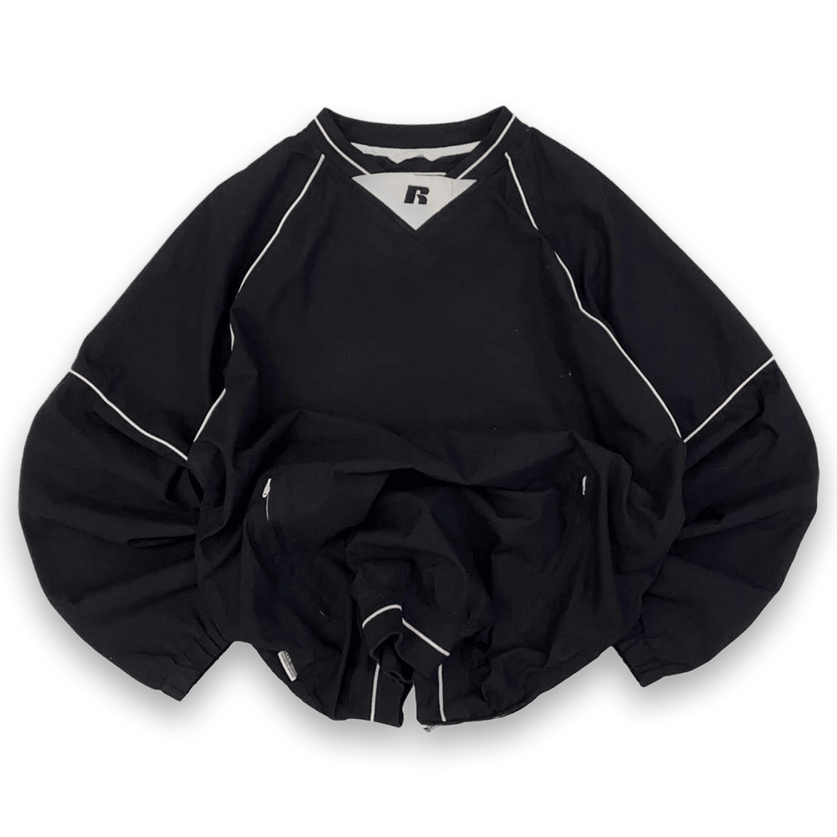 Russell Athletic Team Issue Warm Up Pullover Windbreaker Black S