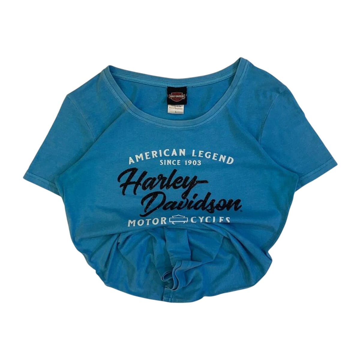 Harley Davidson American Legend Short Sleeve Women's T Shirt Blue L