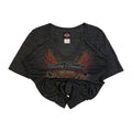 Harley Davidson Live to Ride Flame Graphic Short Sleeve V Neck T Shirt Grey XL