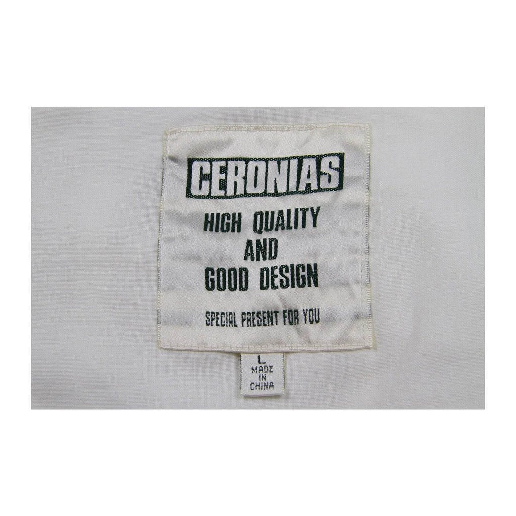 Ceronias Diving Lightweight Long Sleeve Zip Up Hooded Cotton Jacket White L