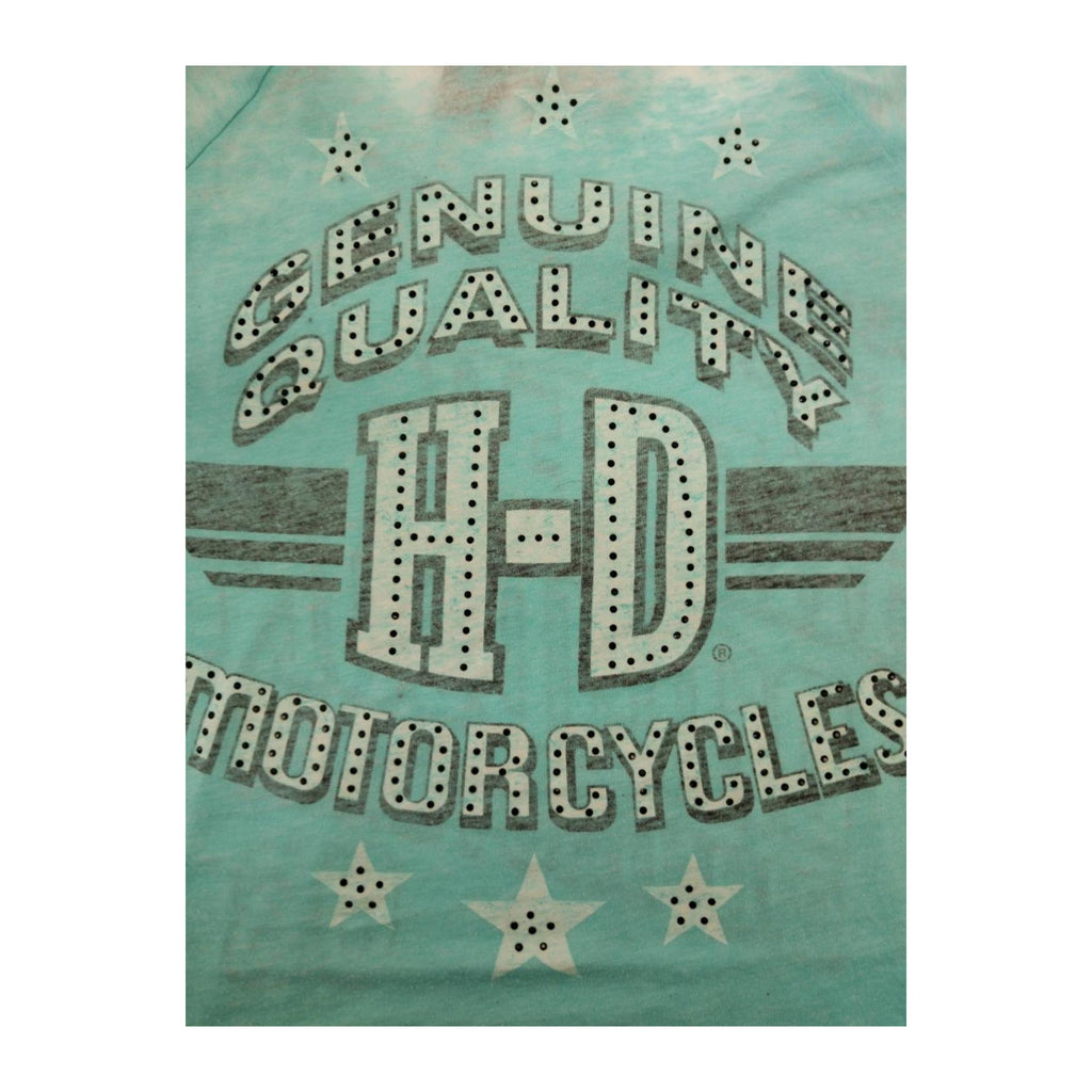 Harley Davidson Passion and Pride Women's Short Sleeve T Shirt Turquoise 2XL