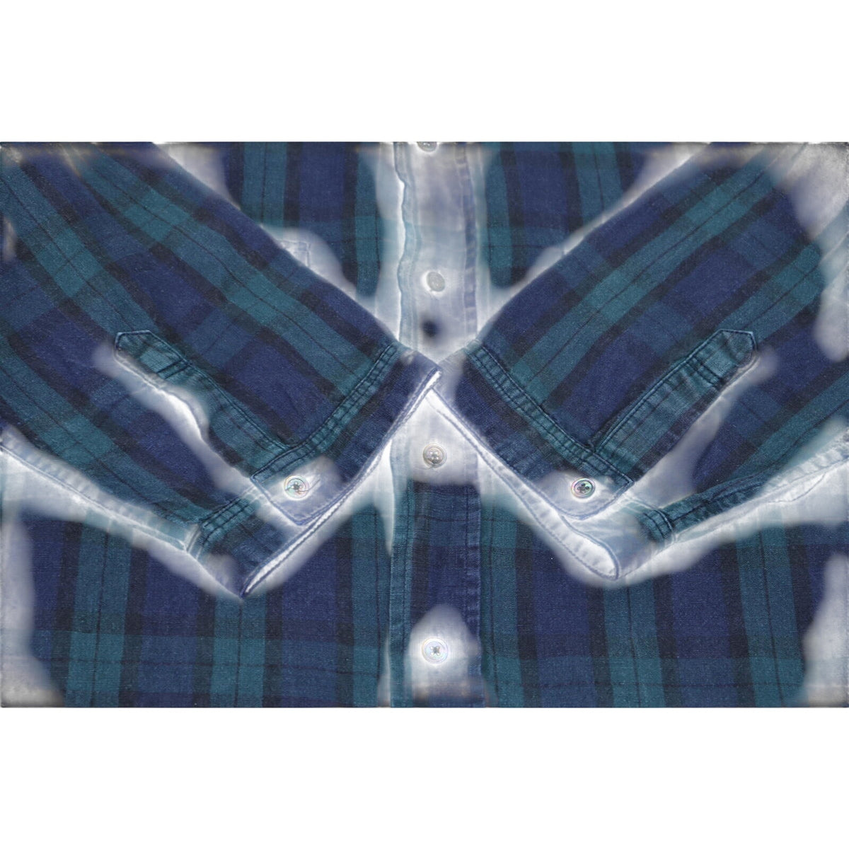 Nom De Guerre Quarter Sleeve Button Up Plaid Shirt Green M