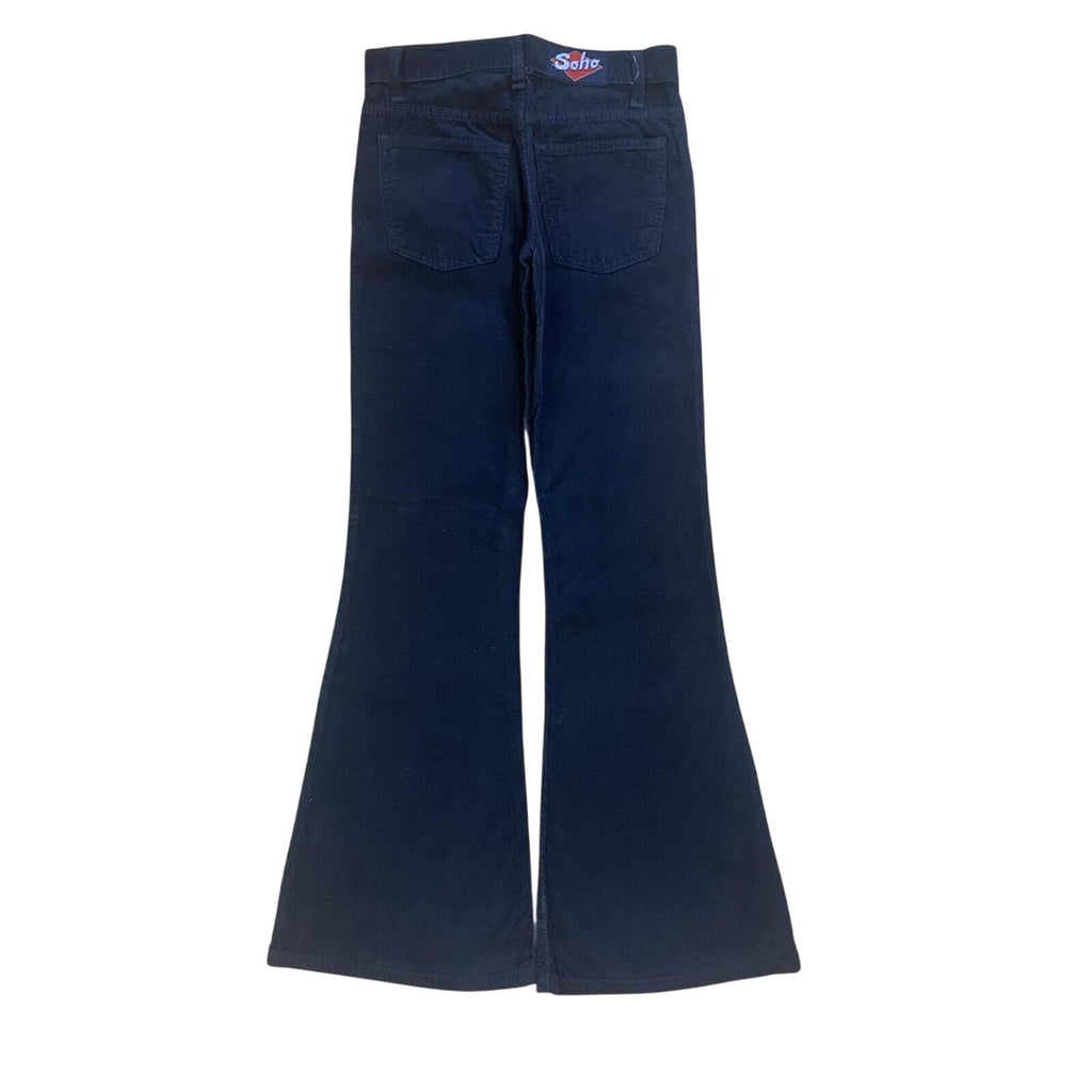 Soho Deadstock Women's Y2K Flared Corduroy Jean Black 14R
