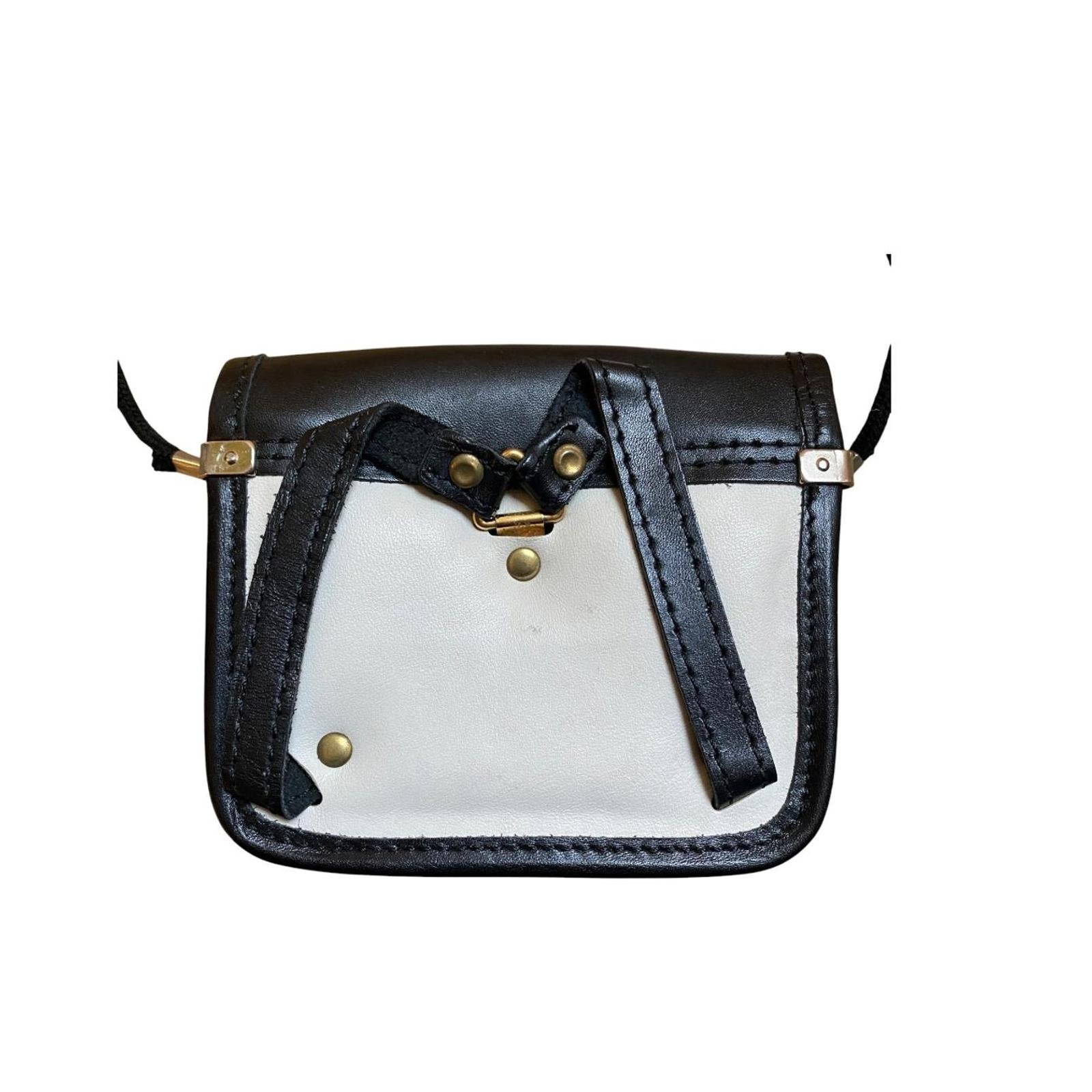 Japanese Vintage Micro Mini Leather Shoulder Bag White