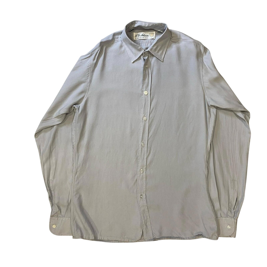 Vintage 80s LG Adams Pure Silk Button Up Grey M
