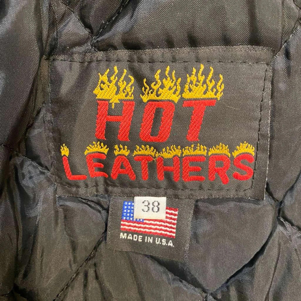 HOT Leathers Leather Biker Jacket Made in USA 1980’s Vintage M
