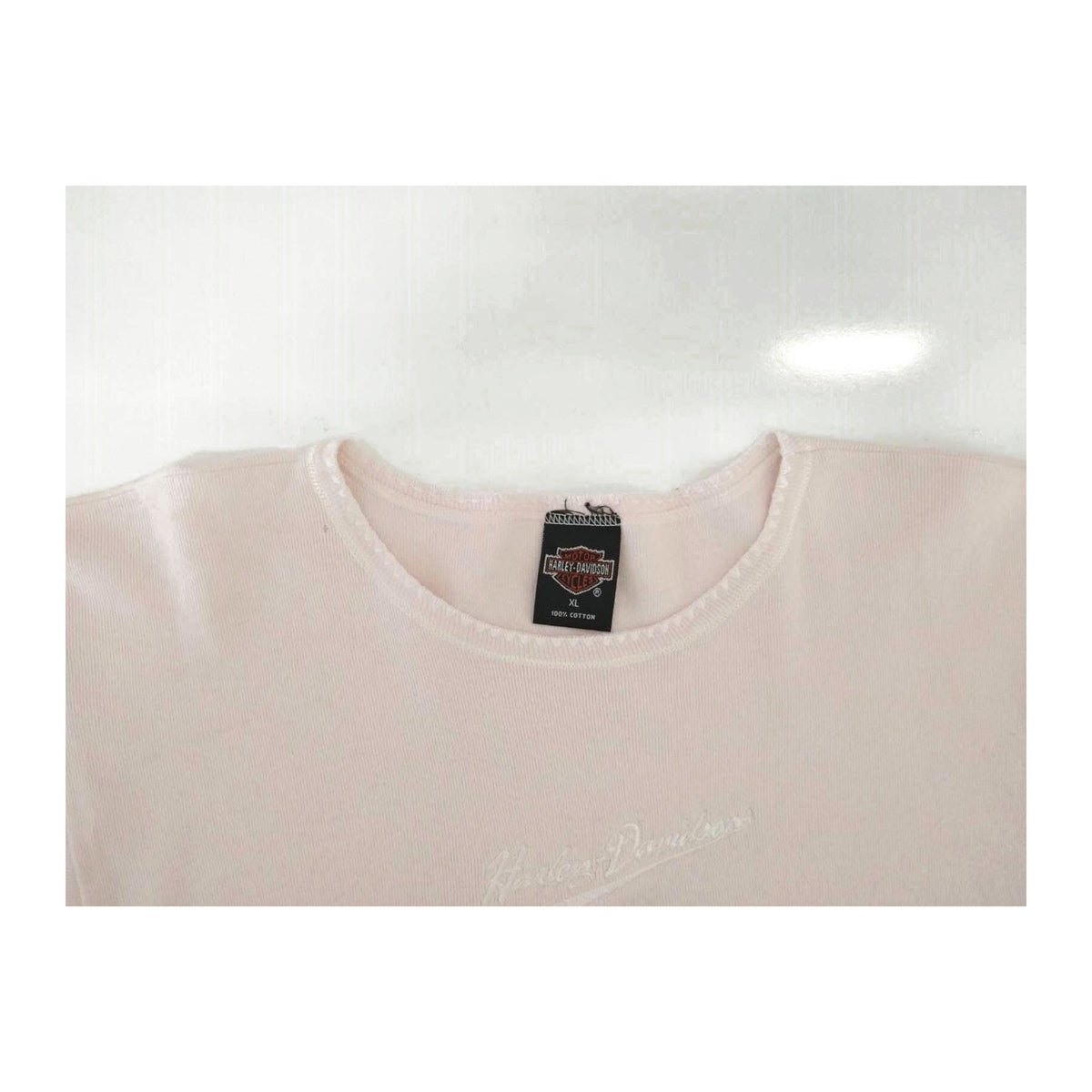 Harley Davidson Women's Short Sleeve Baby Pink T Shirt XL Made USA