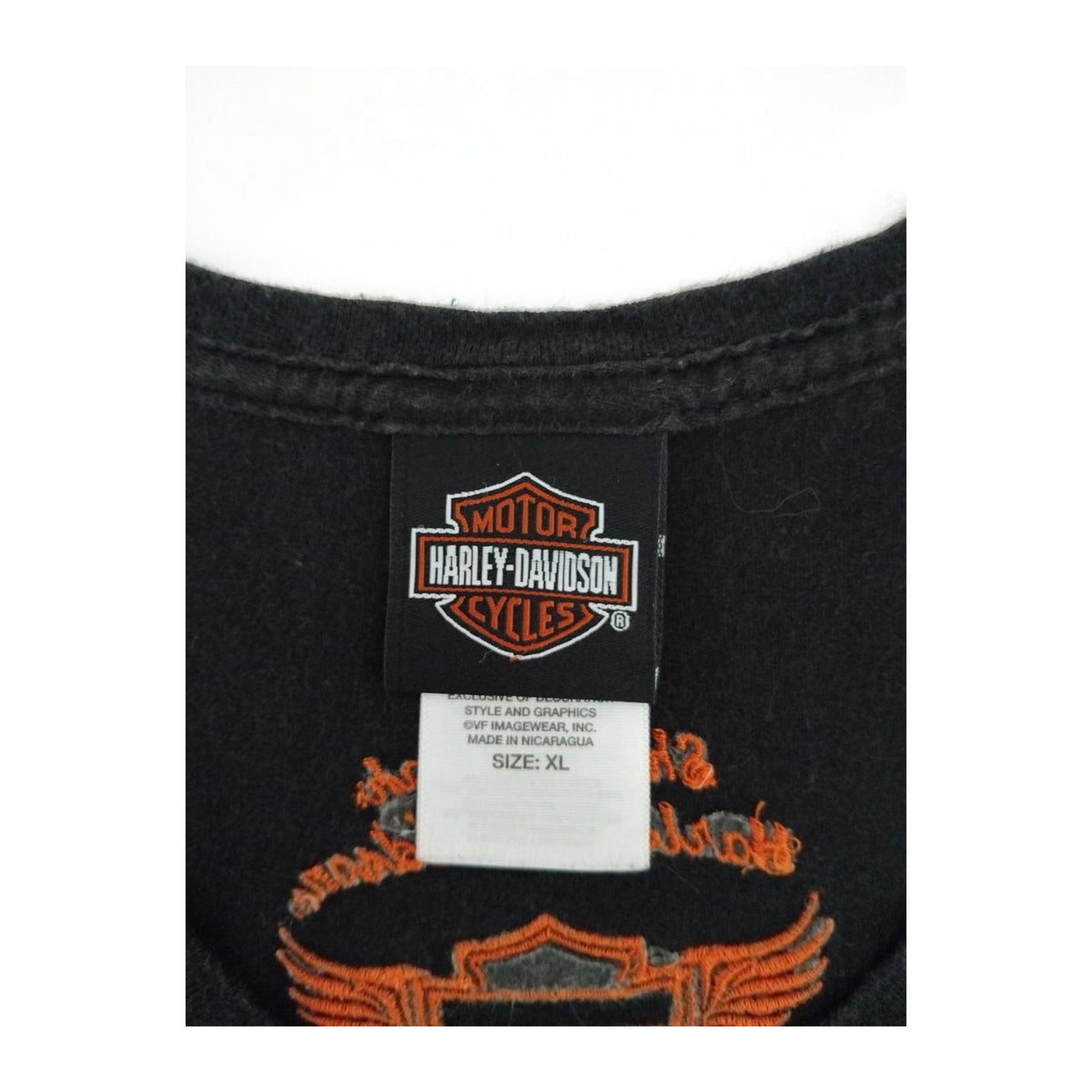 Harley Davidson Women's Embroidered Logo Patch Short Sleeve T Shirt Black XL
