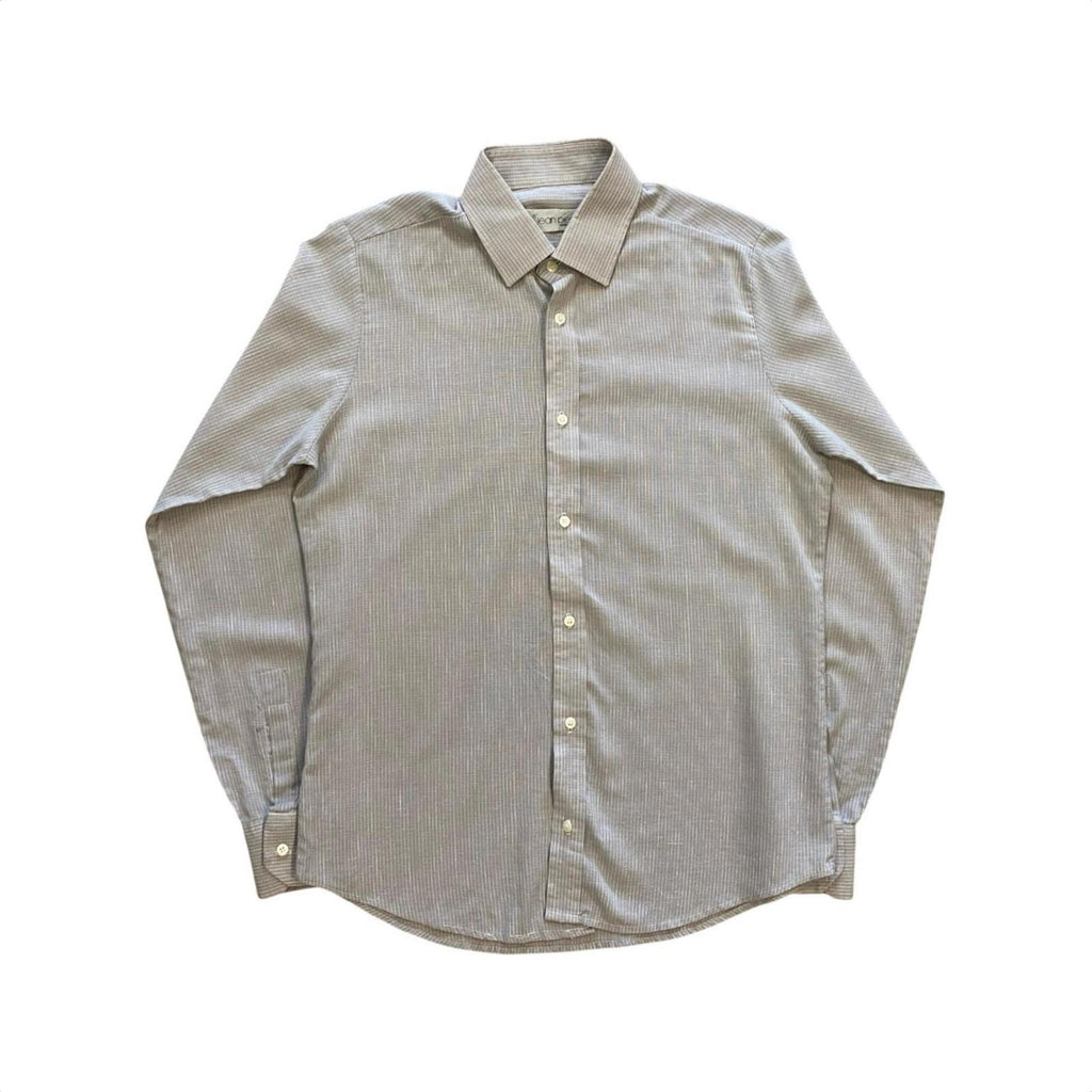 Jean Pierre Vintage 1970s Made in England Men's Long Sleeve Button Up Shirt Grey M