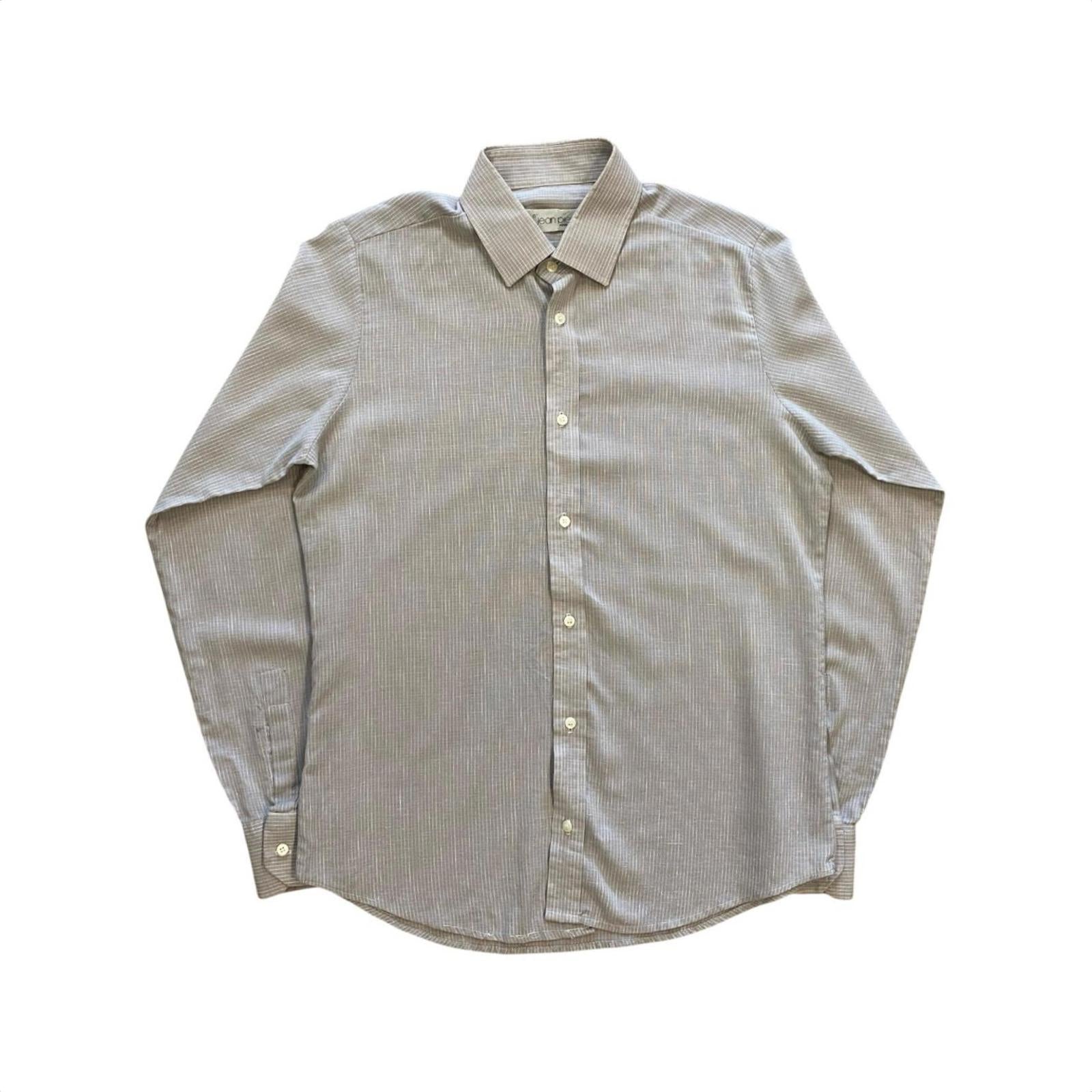 Jean Pierre Vintage 1970s Made in England Men's Long Sleeve Button Up Shirt Grey M