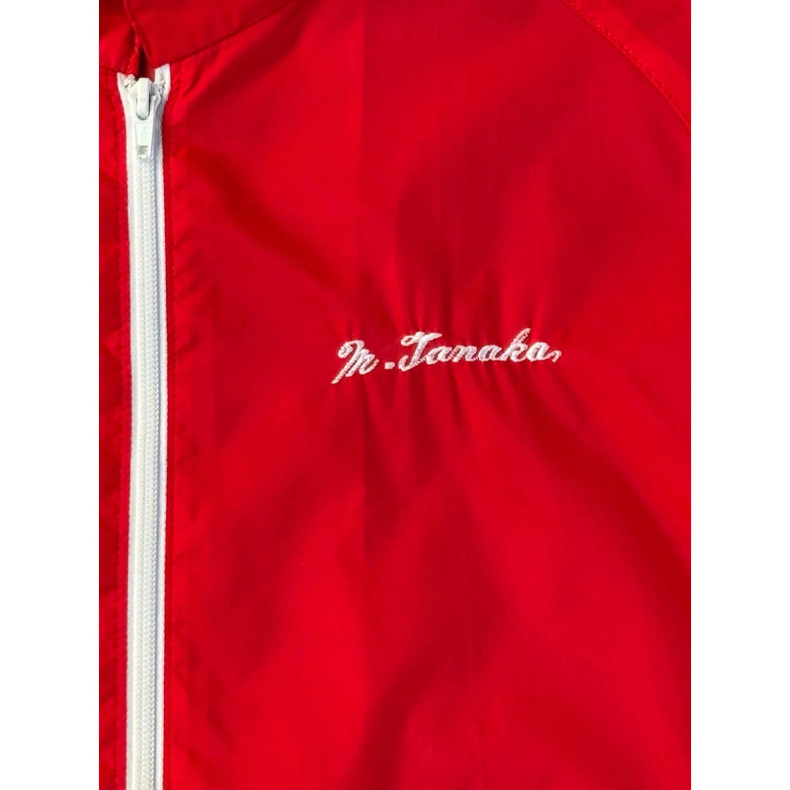 M Tanaka Japan Vintage 1980s University Full Zip Windbreaker Red L