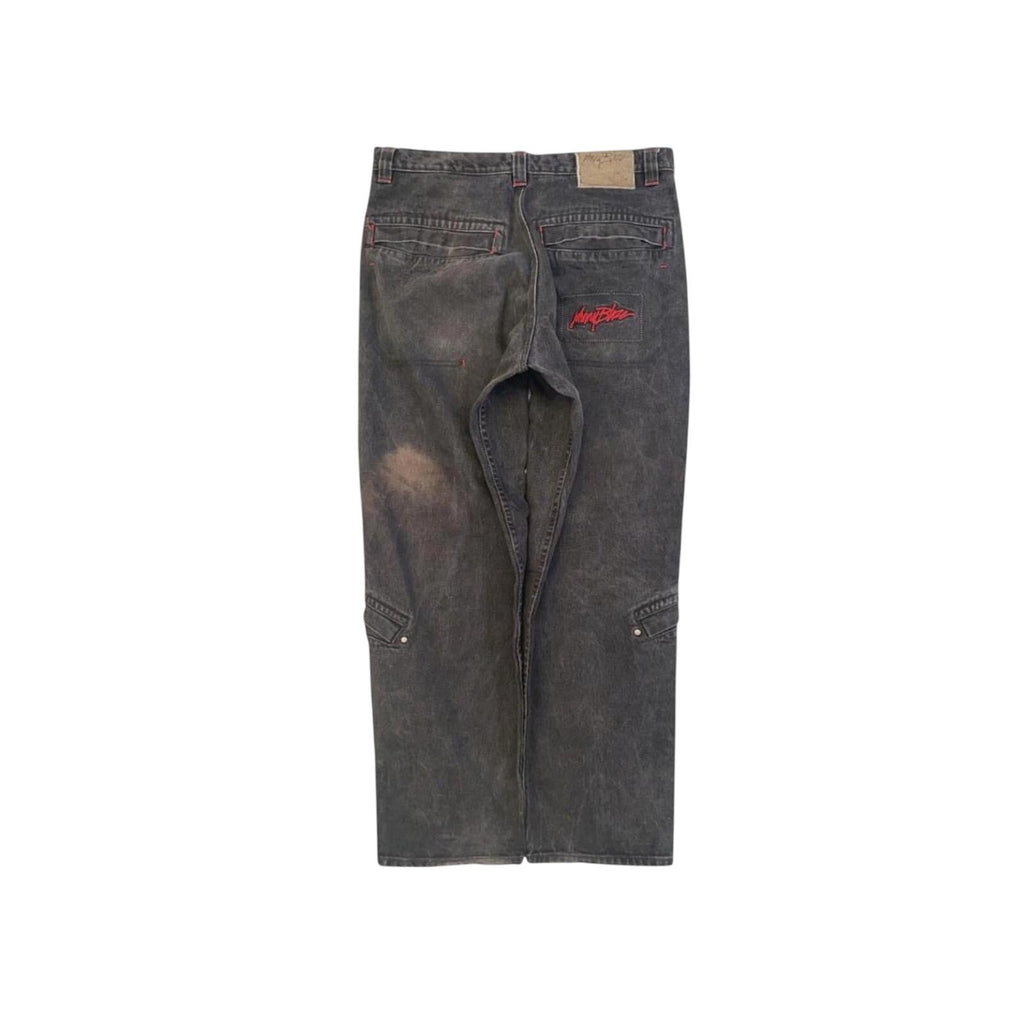 Johnny Blaze Y2K Hip Hop Relaxed Fit Denim Jeans Black W29 L24