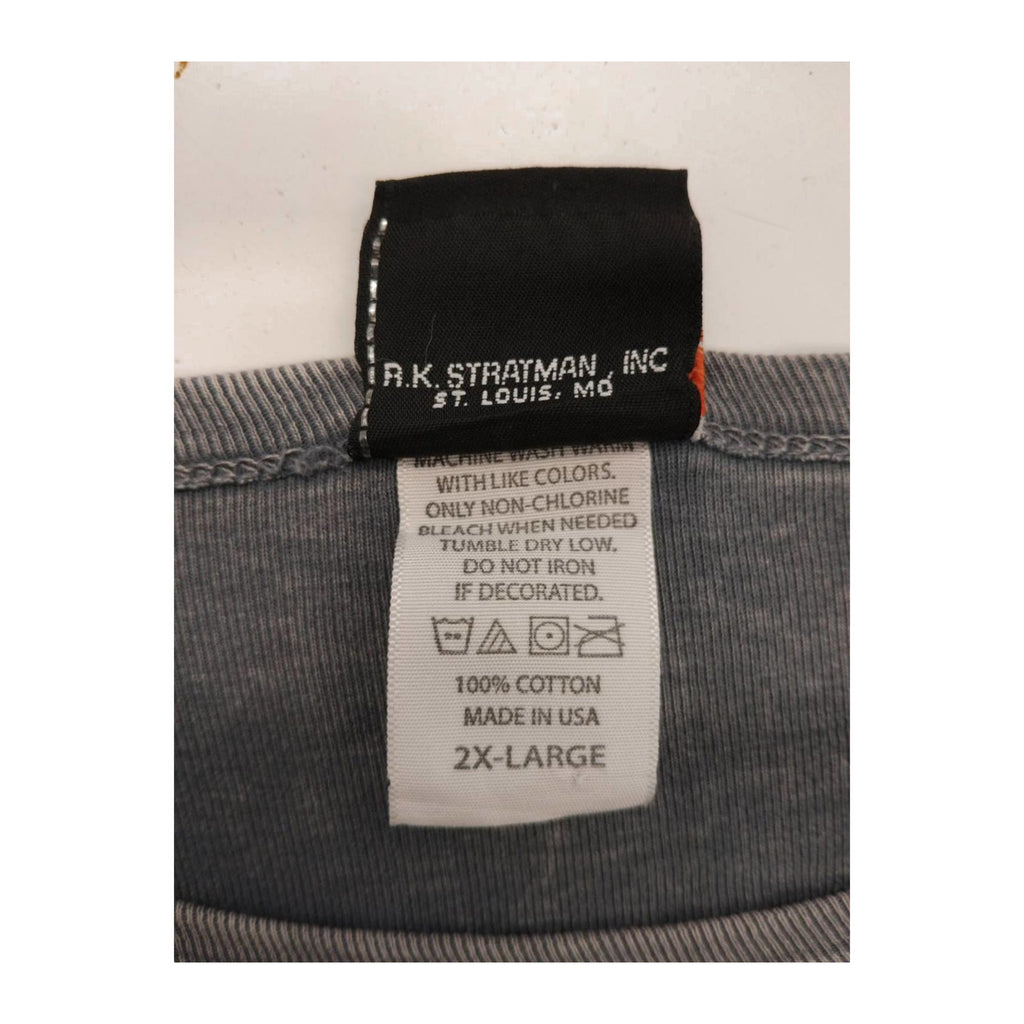 Harley Davidson Y2K Filigree Logo Long Sleeve T Shirt Grey 2XL