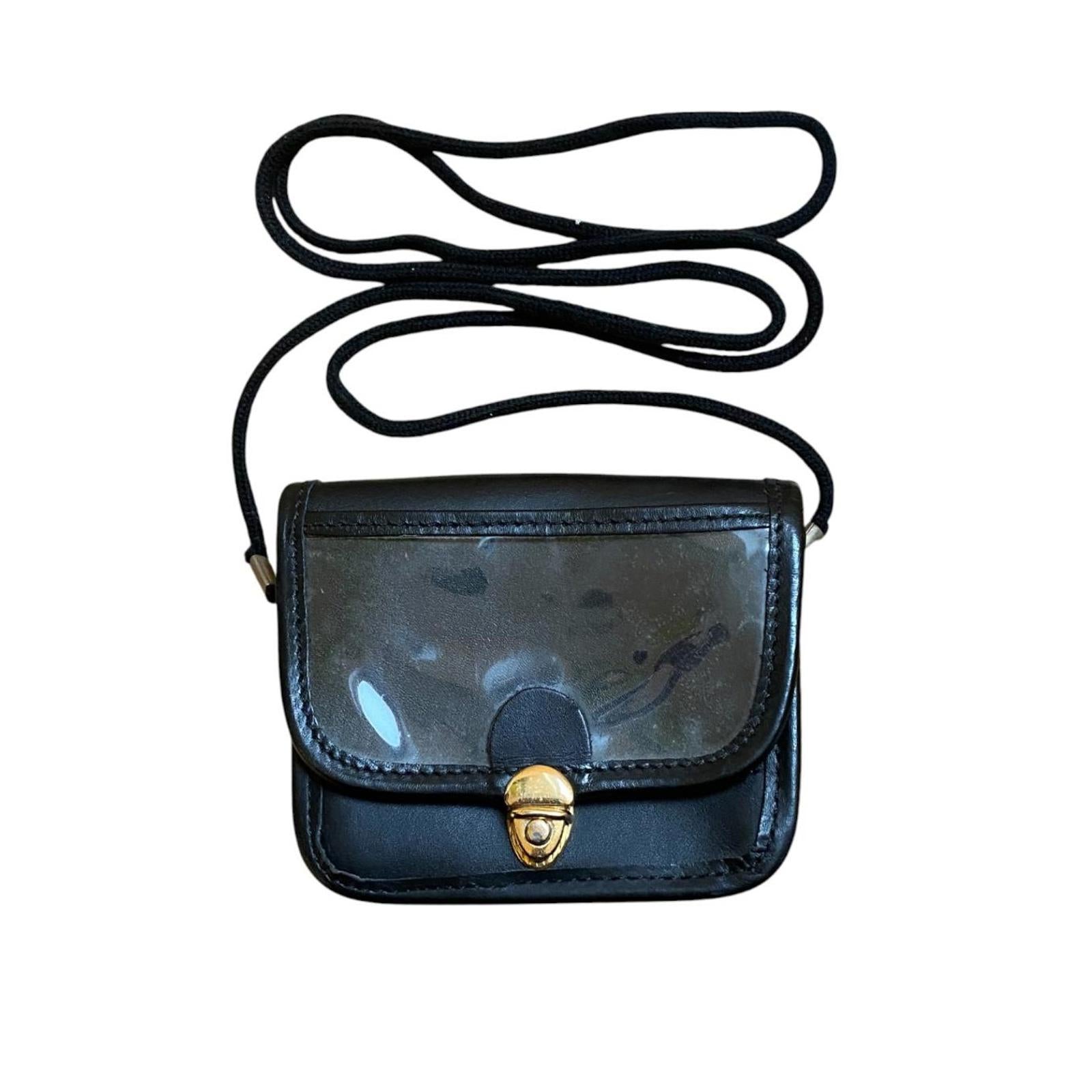 Japanese Vintage Micro Mini Leather Shoulder Bag White