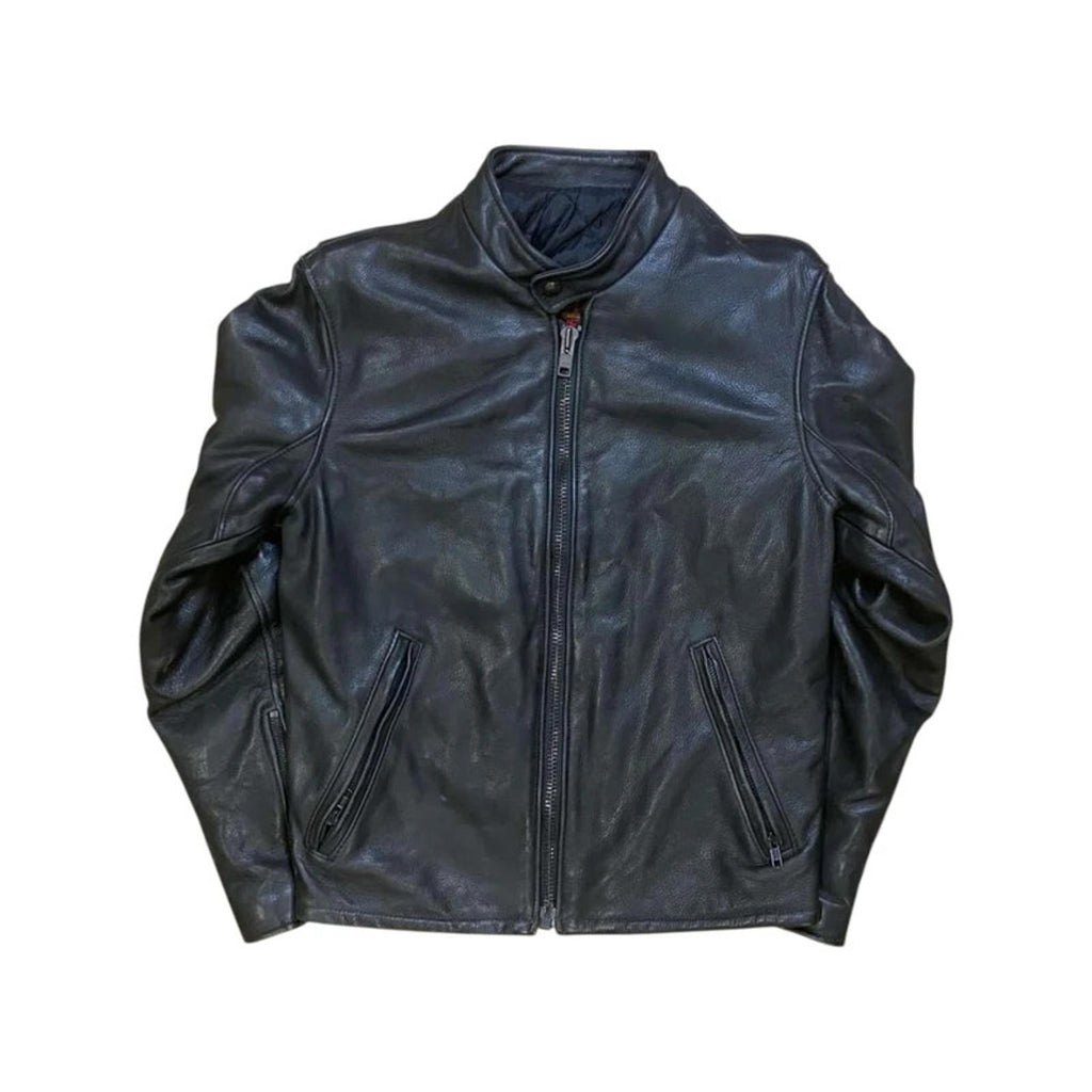 HOT Leathers Leather Biker Jacket Made in USA 1980’s Vintage M
