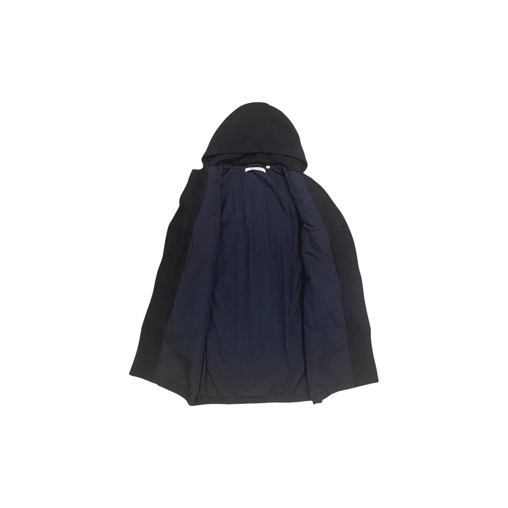 Lemaire X Uniqlo Women's Wool Blend Hooded Overcoat Black L