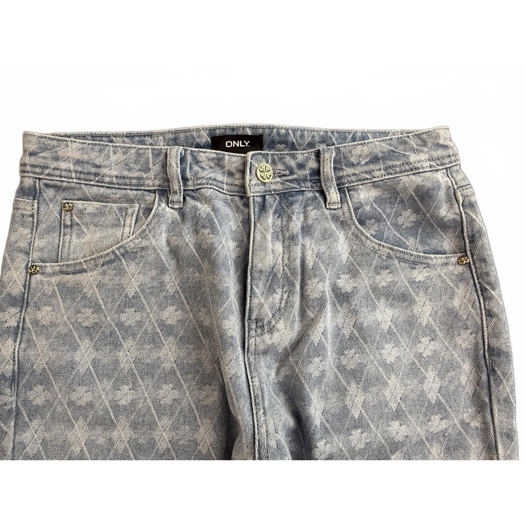 Only Japan Vintage Y2K Clover Print Straight Leg Denim Jeans 10