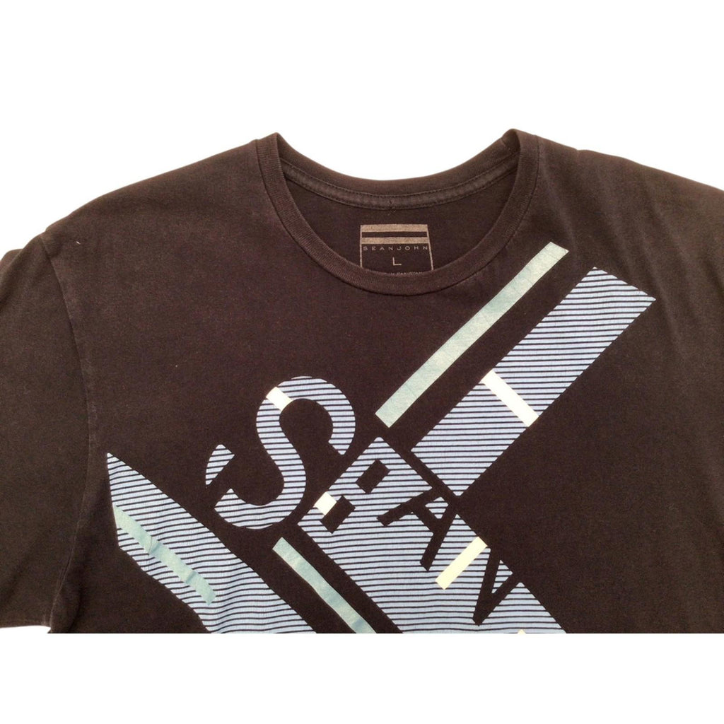 Sean John Men's Hip Hop Y2K Graphic Print T-Shirt Black L