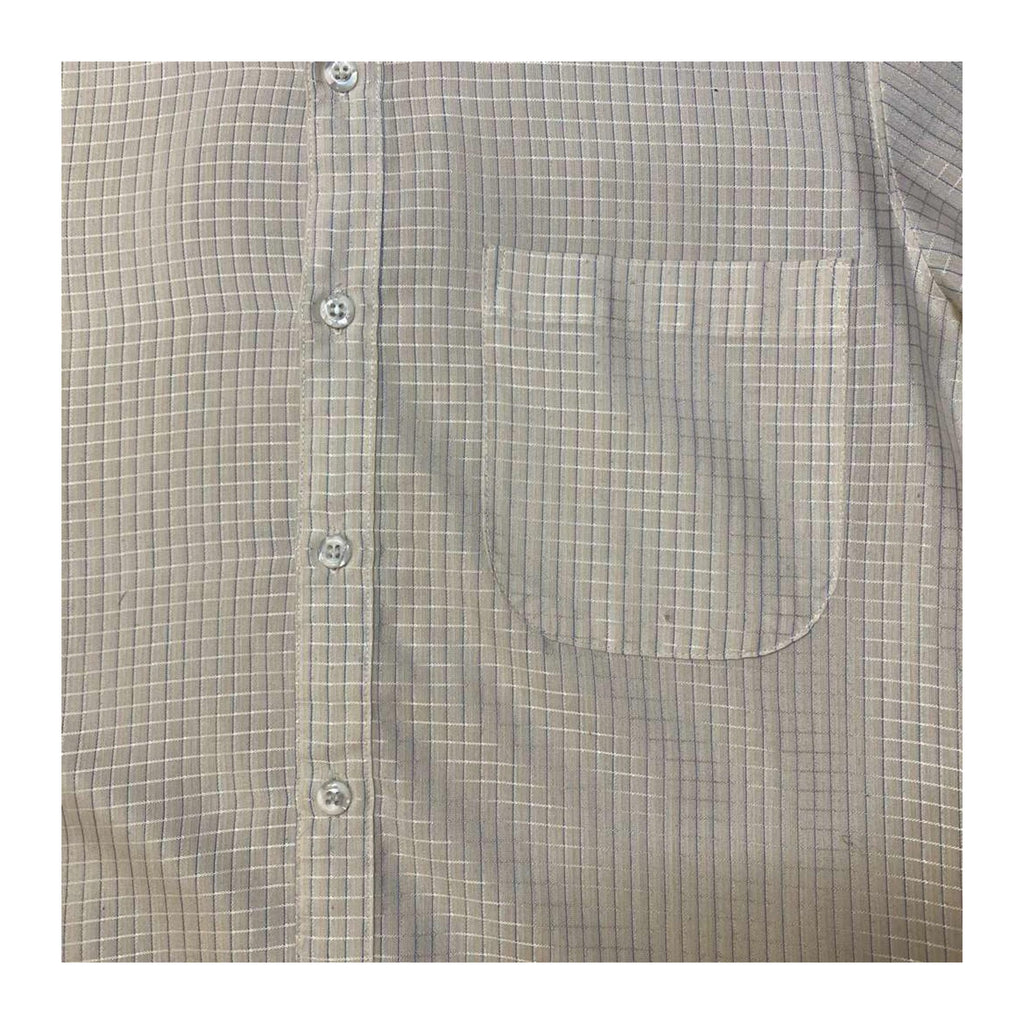 Angelo Santini Vintage Window Plaid Button Up Cream L