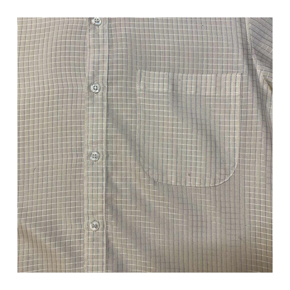Angelo Santini Vintage Window Plaid Button Up Cream L