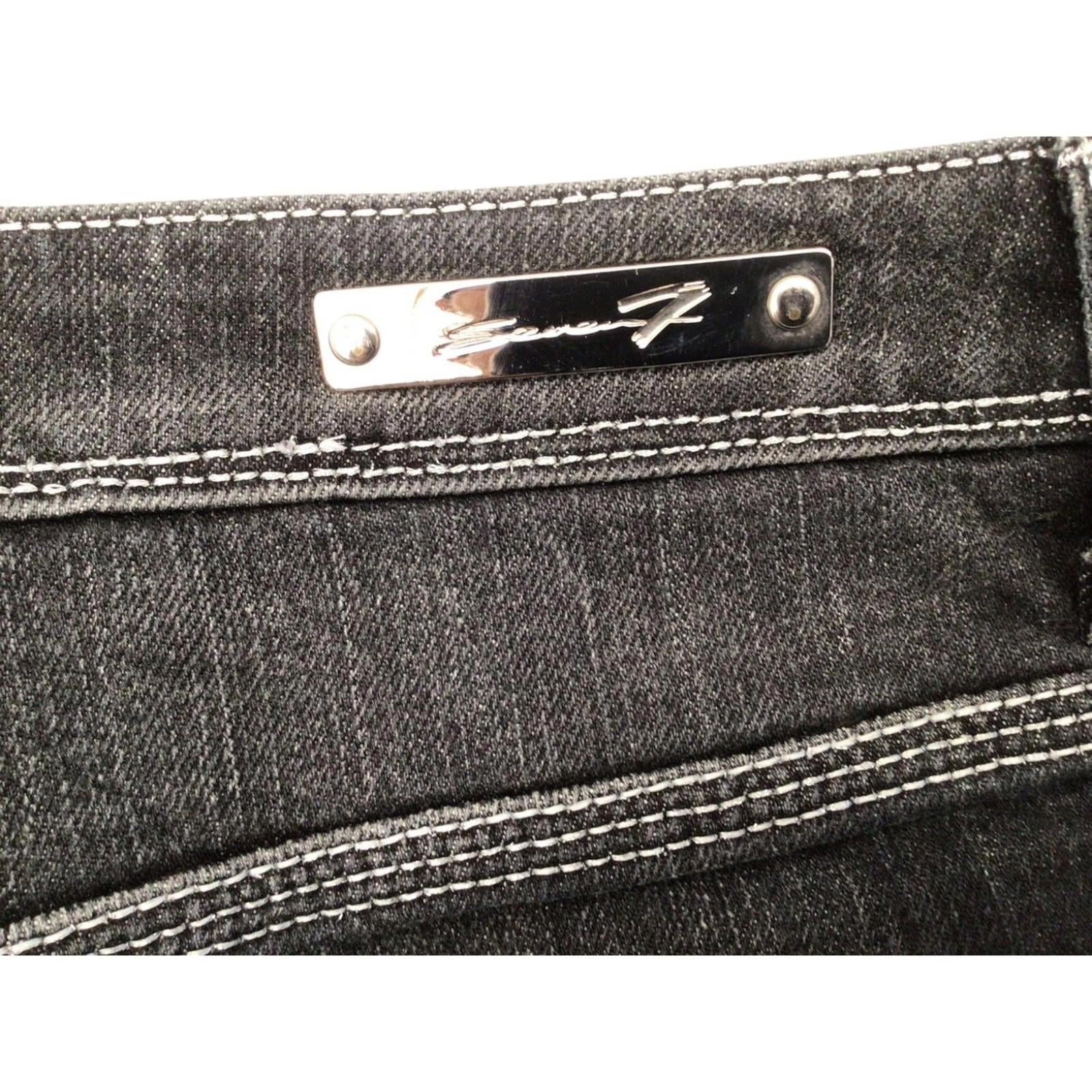 SEVEN7 Women's Y2K Contrast Stitch Bootcut Denim Jeans Black US16