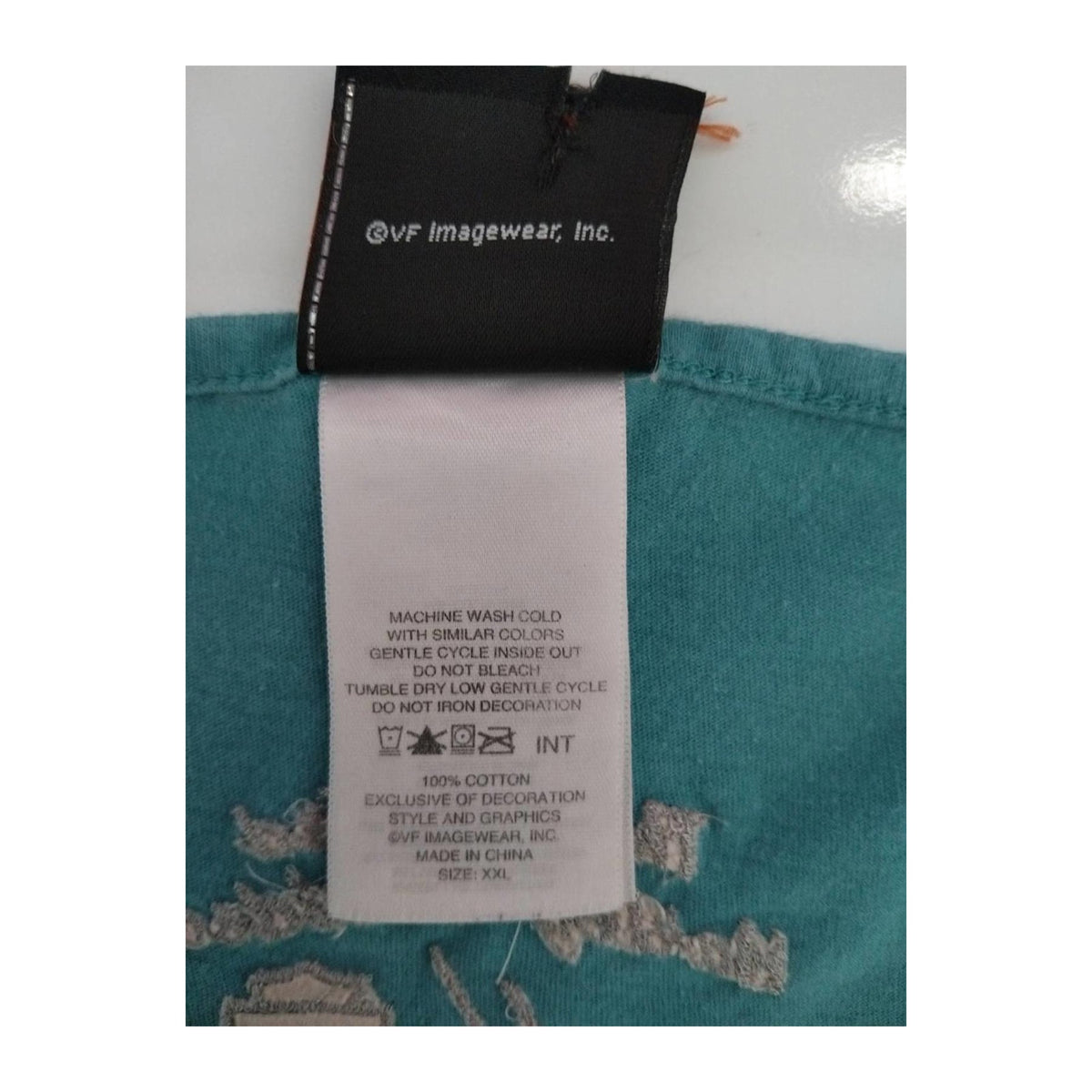 Harley Davidson Women's Bedazzled Logo Short Sleeve T Shirt Turquoise 2XL
