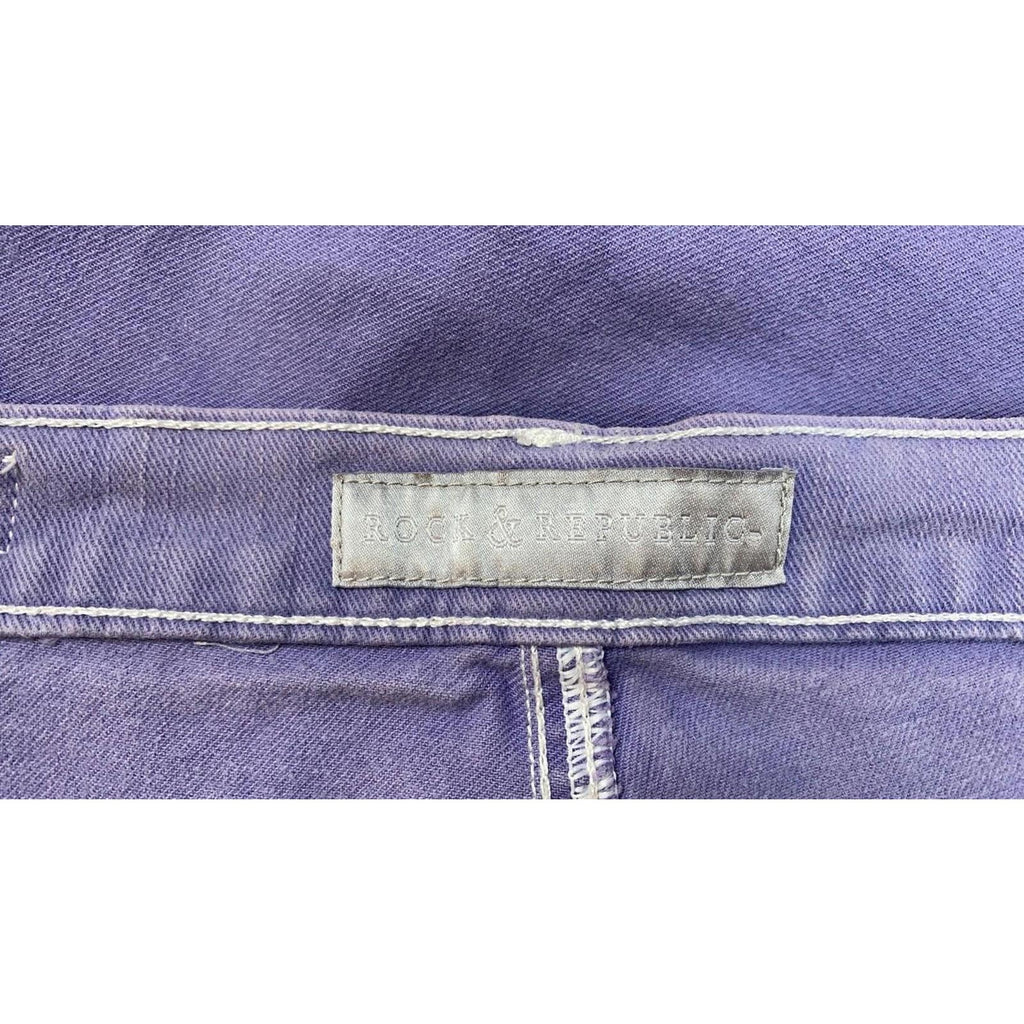Rock & Republic Women's Edie Micro Flare Denim Lavender Y2K Vintage UK10