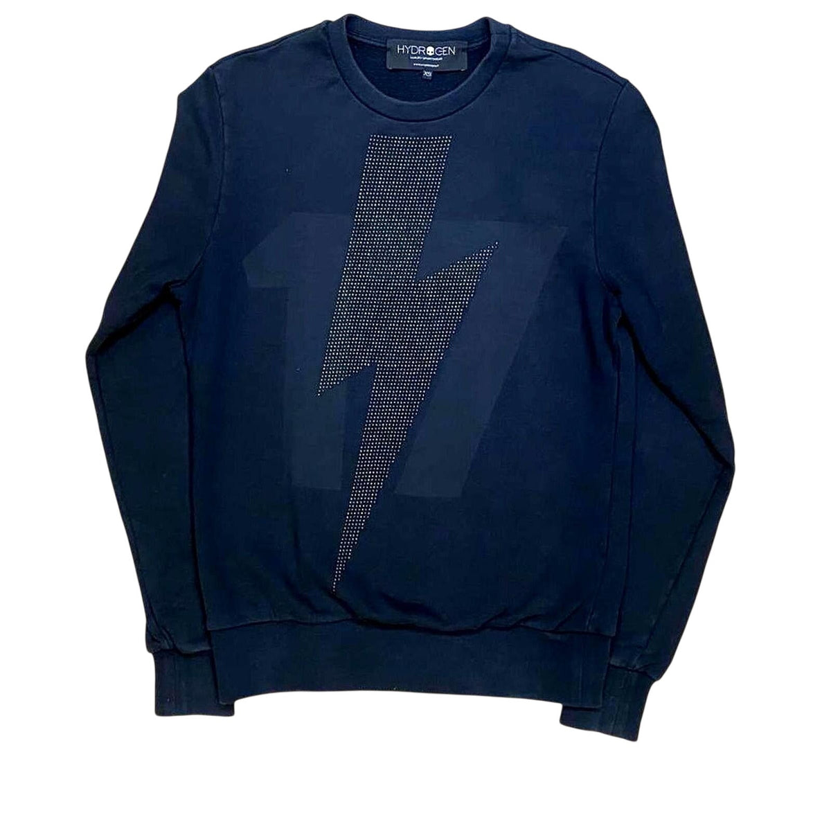 Hydrogen Rhinestone Crewneck Sweatshirt Black XS