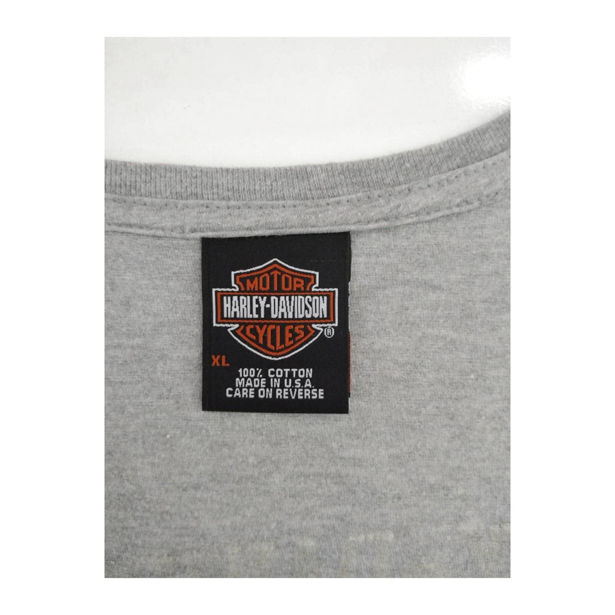 Vintage Harley Davidson Women's 03 Short Sleeve Deep V Neck T Shirt Grey XL