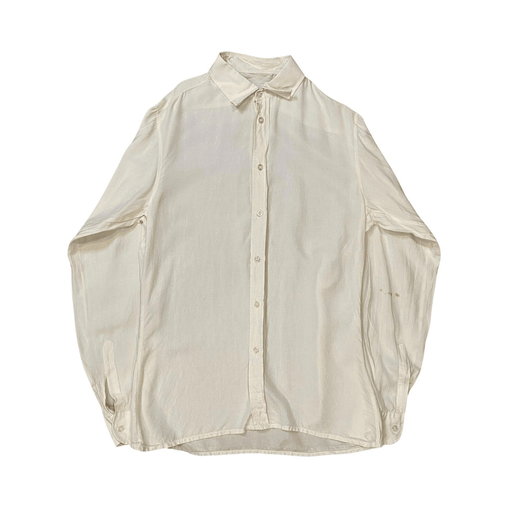 Vintage LG Adams Pure Silk Button Up Shirt Cream M