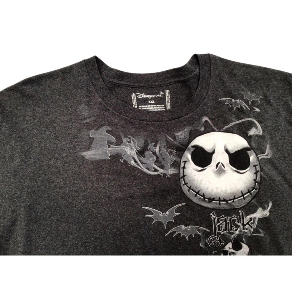 Jack Skellington Nightmare Before Christmas Y2K Short Sleeve T Shirt Black 2XL