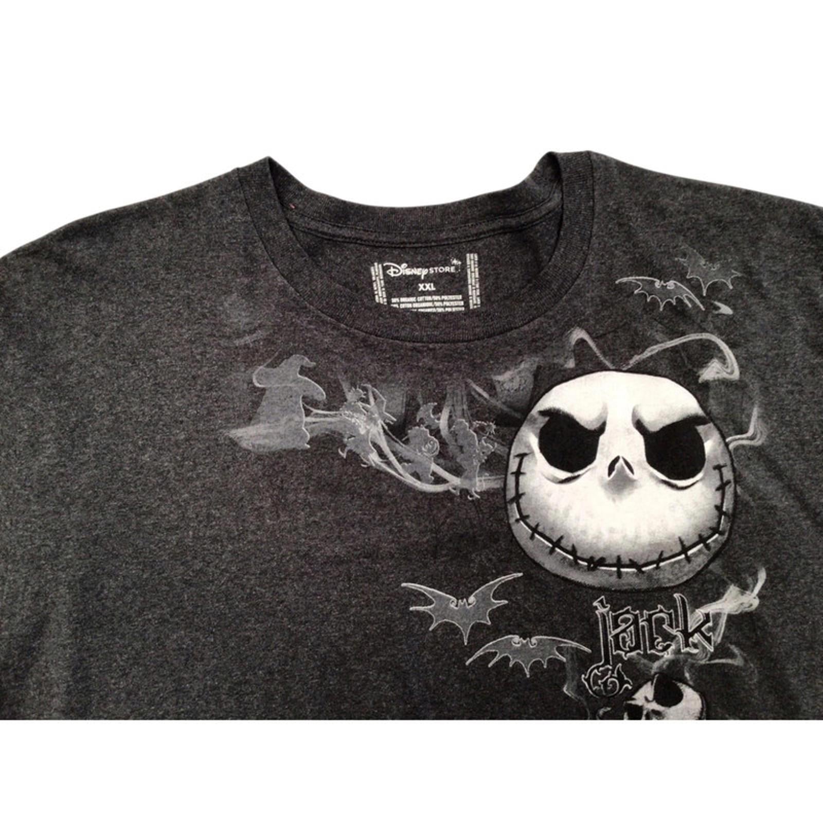 Jack Skellington Nightmare Before Christmas Y2K Short Sleeve T Shirt Black 2XL