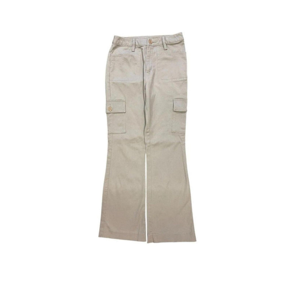 Japanese Vintage Flared Cargo Khaki Pant Beige 4