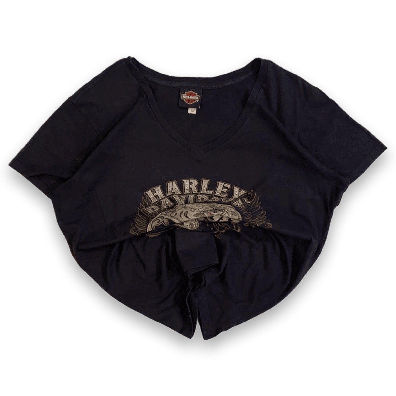 Harley Davidson Women's Tattoo Skull Short Sleeve T Shirt Black XXL