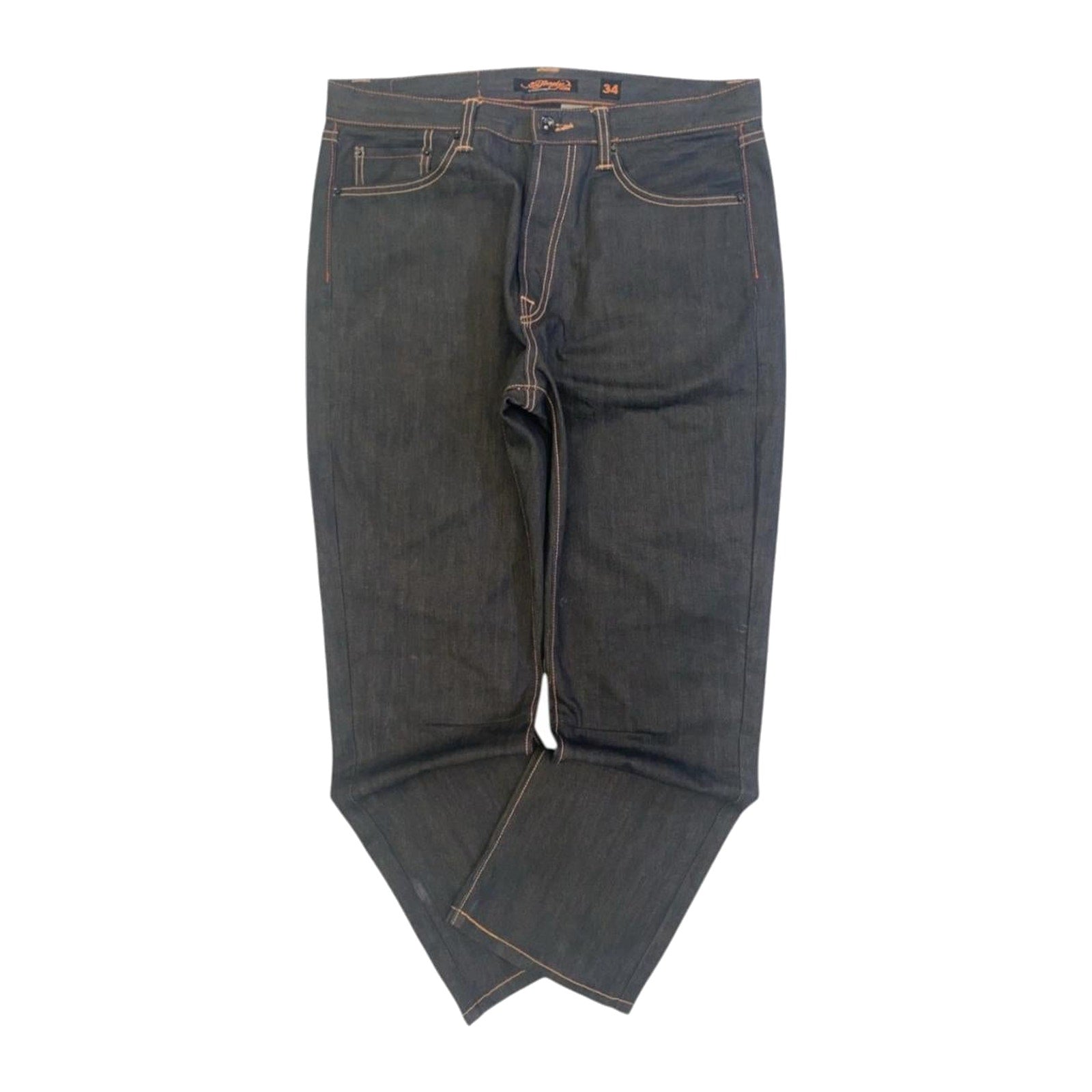 Ed Hardy Y2K Embroidered Dark Wash Denim Jeans W34 L34