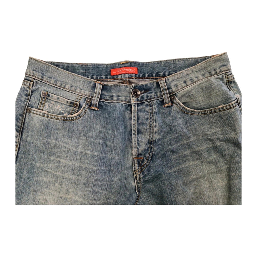 Ed Hardy Hip Hop Baggy Y2K Denim Jeans W32 L32
