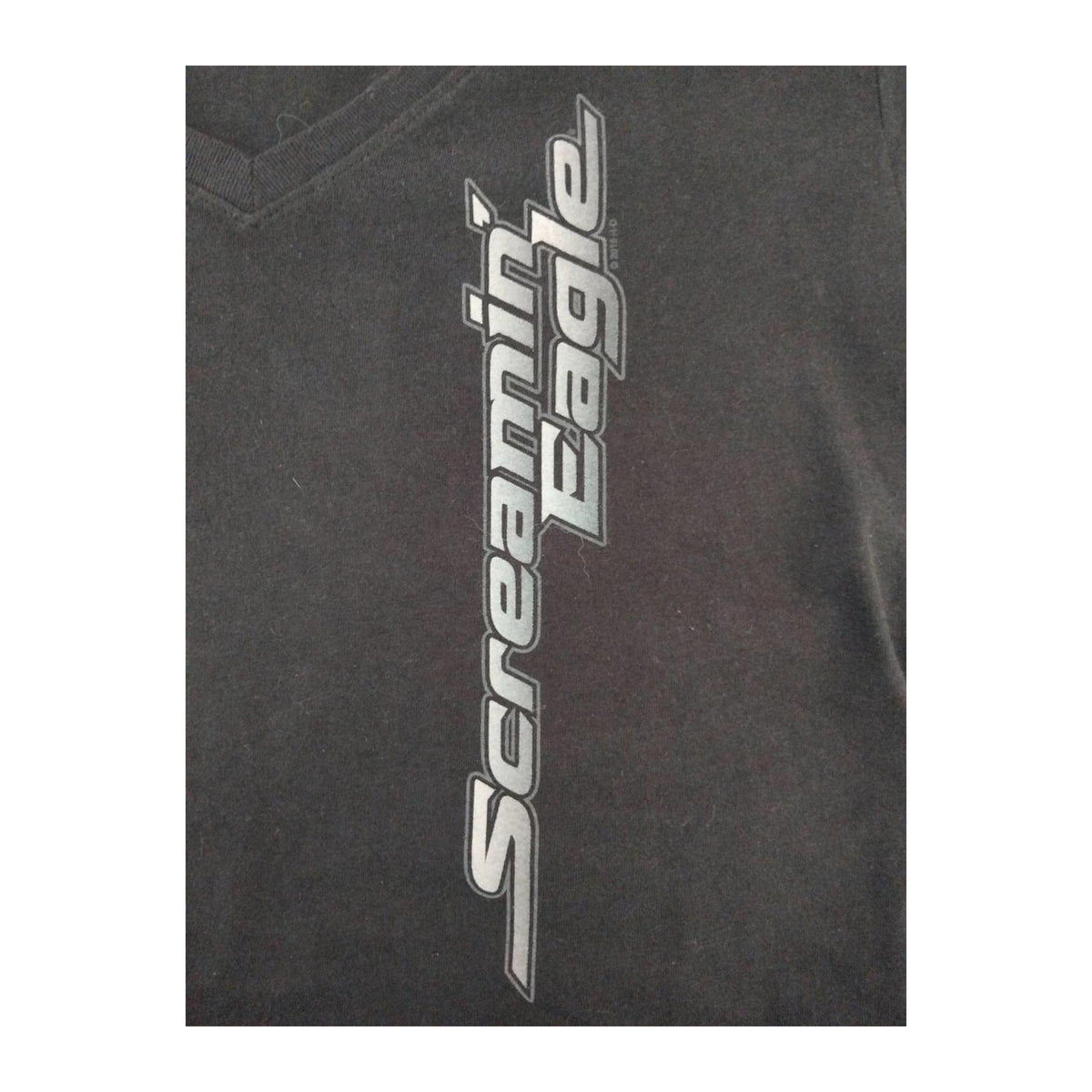 Vintage Harley Davidson Women's Screamin Eagle V Neck T Shirt Black M