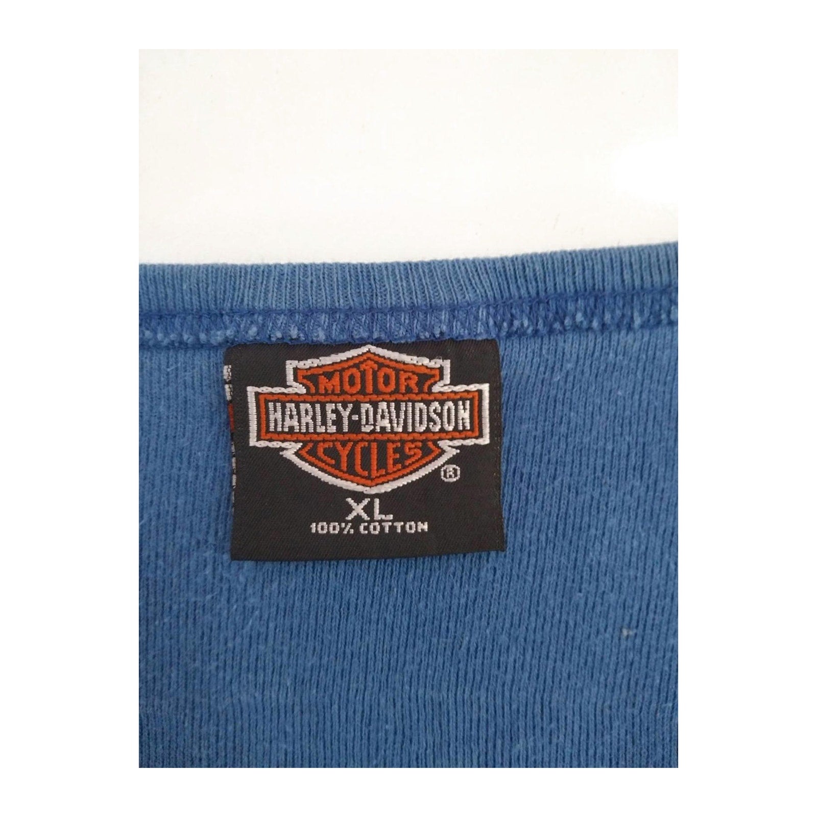 Harley Davidson Women's Sleeveless Henley T Shirt Blue XL
