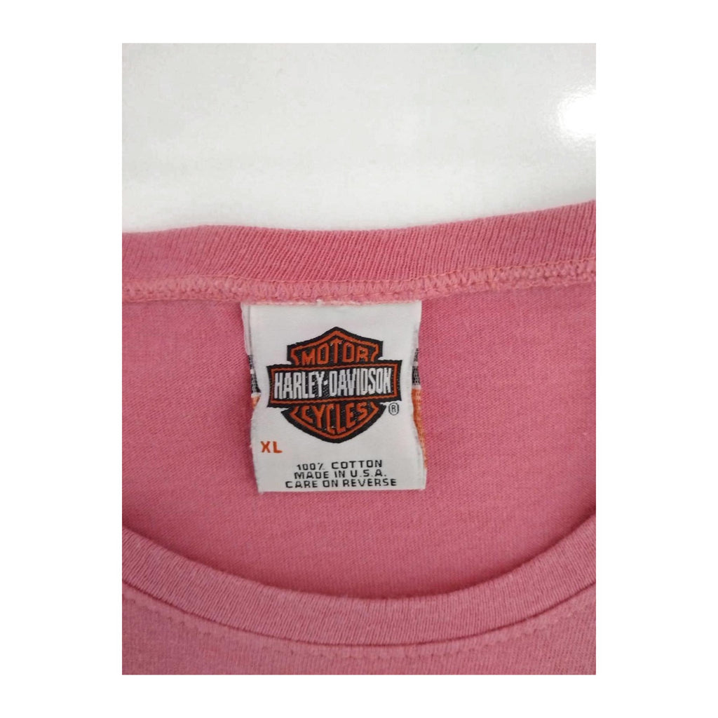 Vintage Harley Davidson Women's 62 Sturgis Rally Deadwood Run T Shirt Pink XL