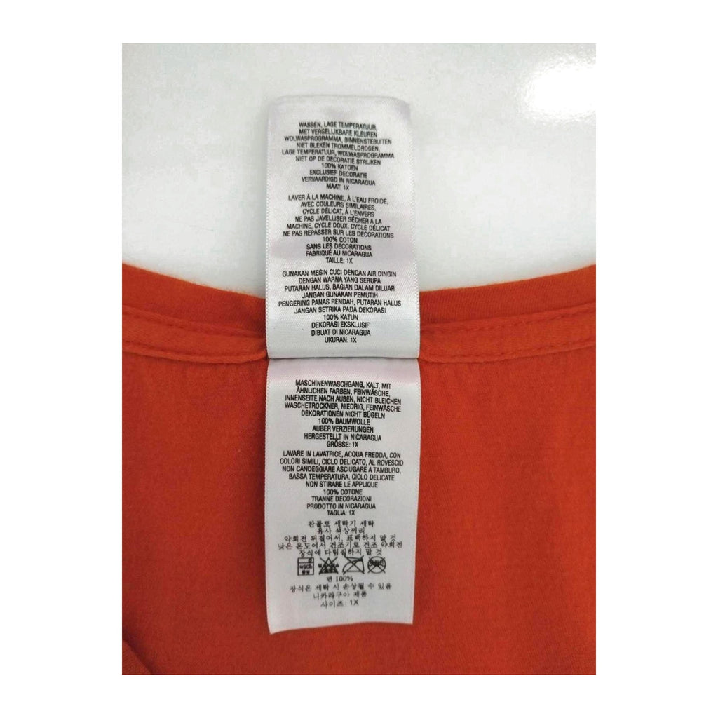 Vintage Harley Davidson Women's Legendary Short Sleeve V Neck T Shirt Orange XL