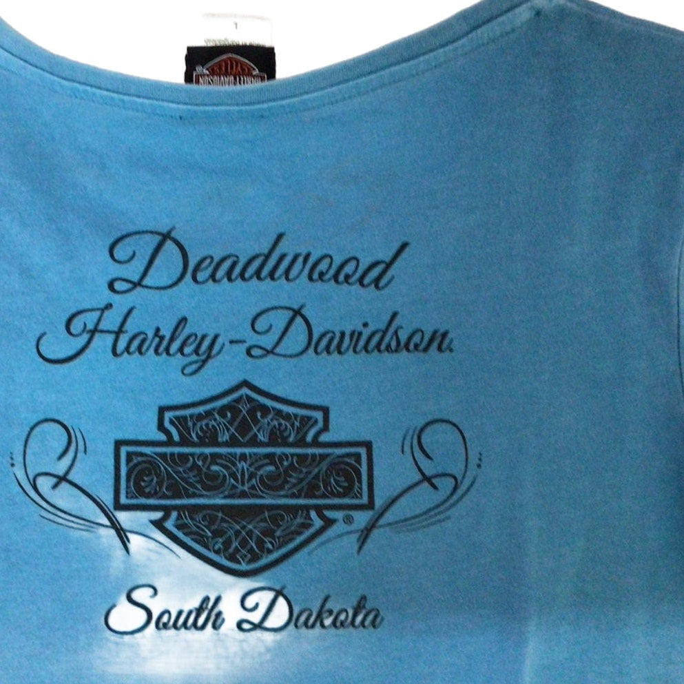 Harley Davidson American Legend Short Sleeve Women's T Shirt Blue L