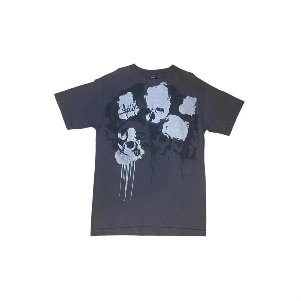Split Skateboards Y2K Skull Short Sleeve T Shirt Grey M