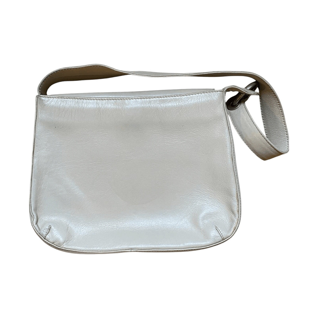 Japanese 90s Vintage Leather Shoulder Bag Beige