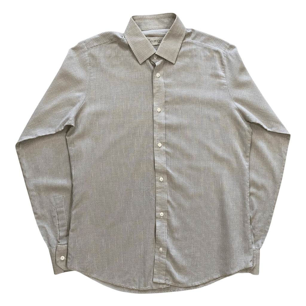 Jean Pierre Vintage 1970s Made in England Men's Long Sleeve Button Up Shirt Grey M