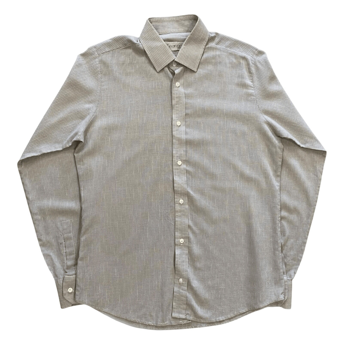 Jean Pierre Vintage 1970s Made in England Men's Long Sleeve Button Up Shirt Grey M