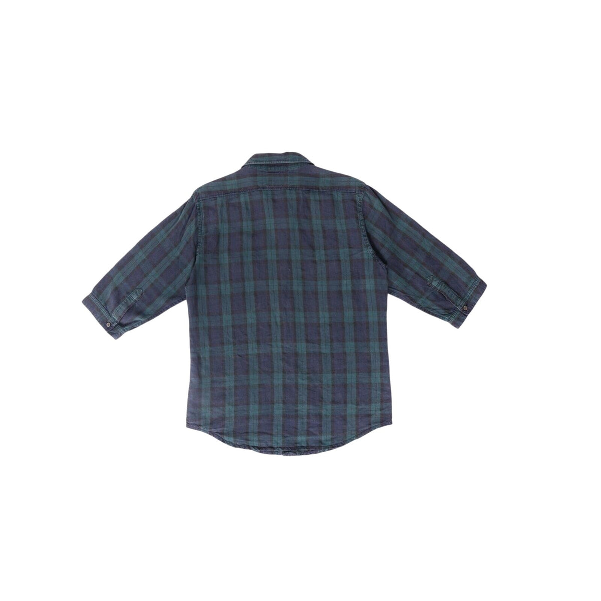 Nom De Guerre Quarter Sleeve Button Up Plaid Shirt Green M