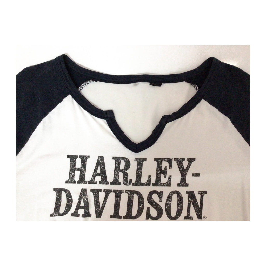 Harley Davidson Women's Baseball Style T Shirt White 2XL