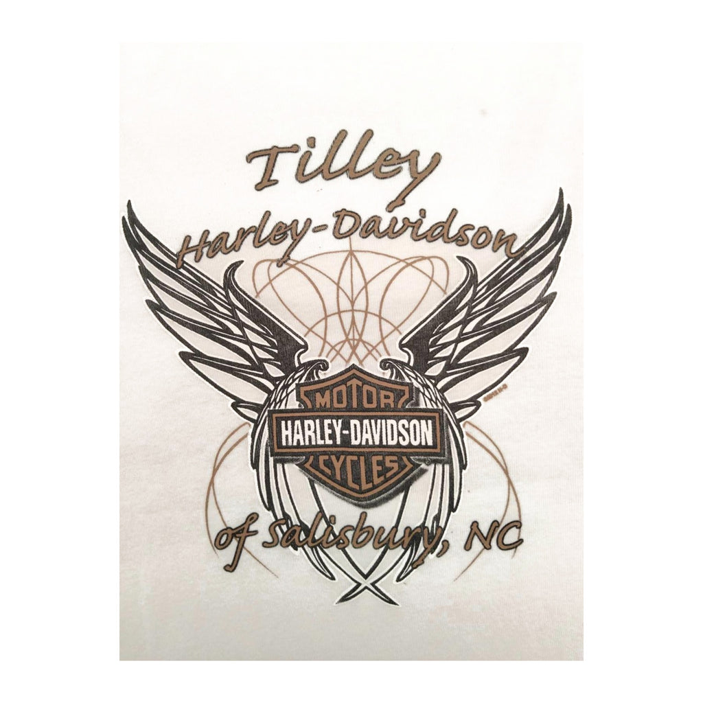 Harley Davidson Women's 110th Anniversary Bedazzled Short Sleeve T Shirt White 2XL