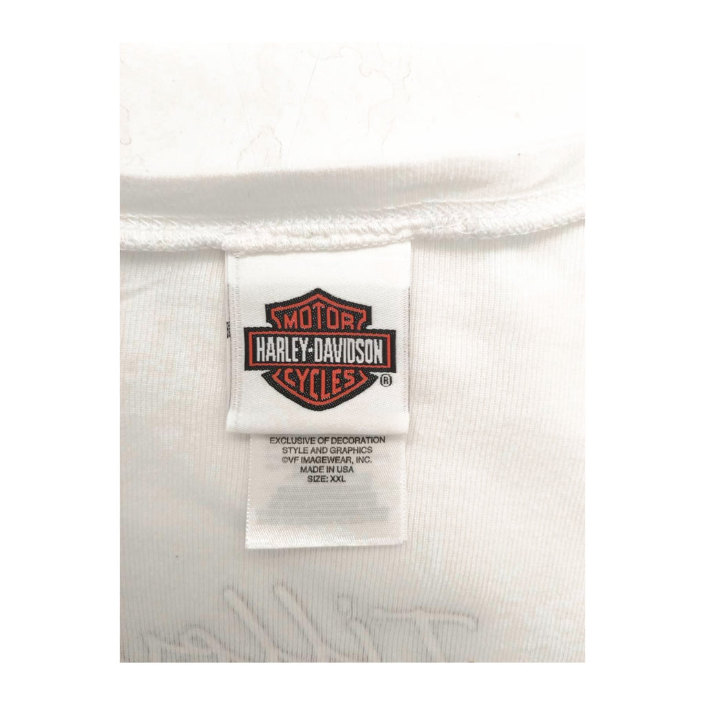 Harley Davidson Women's 110th Anniversary Bedazzled Short Sleeve T Shirt White 2XL